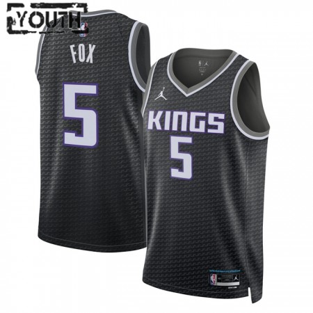 Maillot Enfant Sacramento Kings Deaaron Fox 5 2022-23 Jordan Statement Edition Noir Swingman